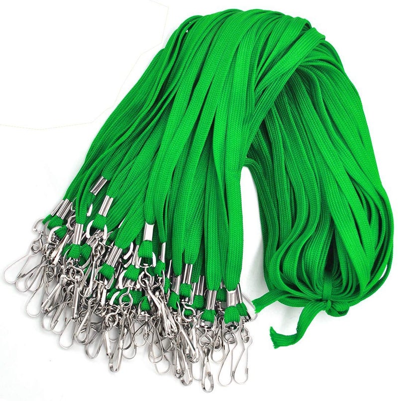 Bird Fiy Lanyard 100 Pack Bulk Badge Lanyards for ID Badges Neck Cruise Name Tag ID Holder (Green, 100 Pack) - Image 1